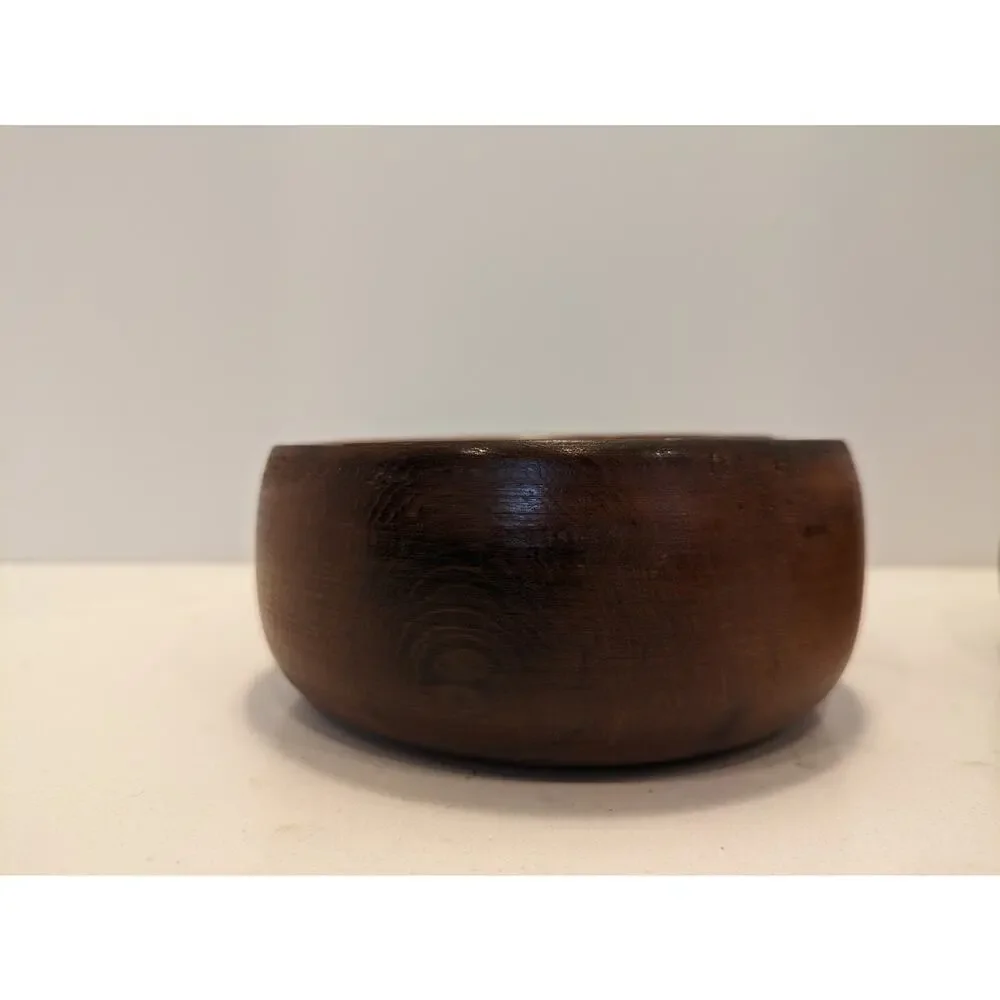 Vintage Handmade Redwood Bowls Set Of 2 Signed And Dated
